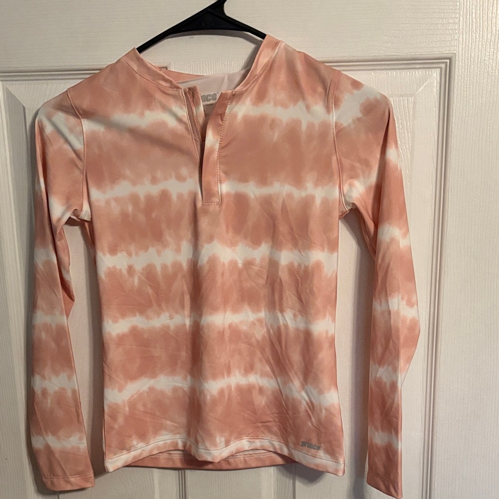 Prince Kids Long Sleeve Tie-Dye Shirt - Peach and White NWT
